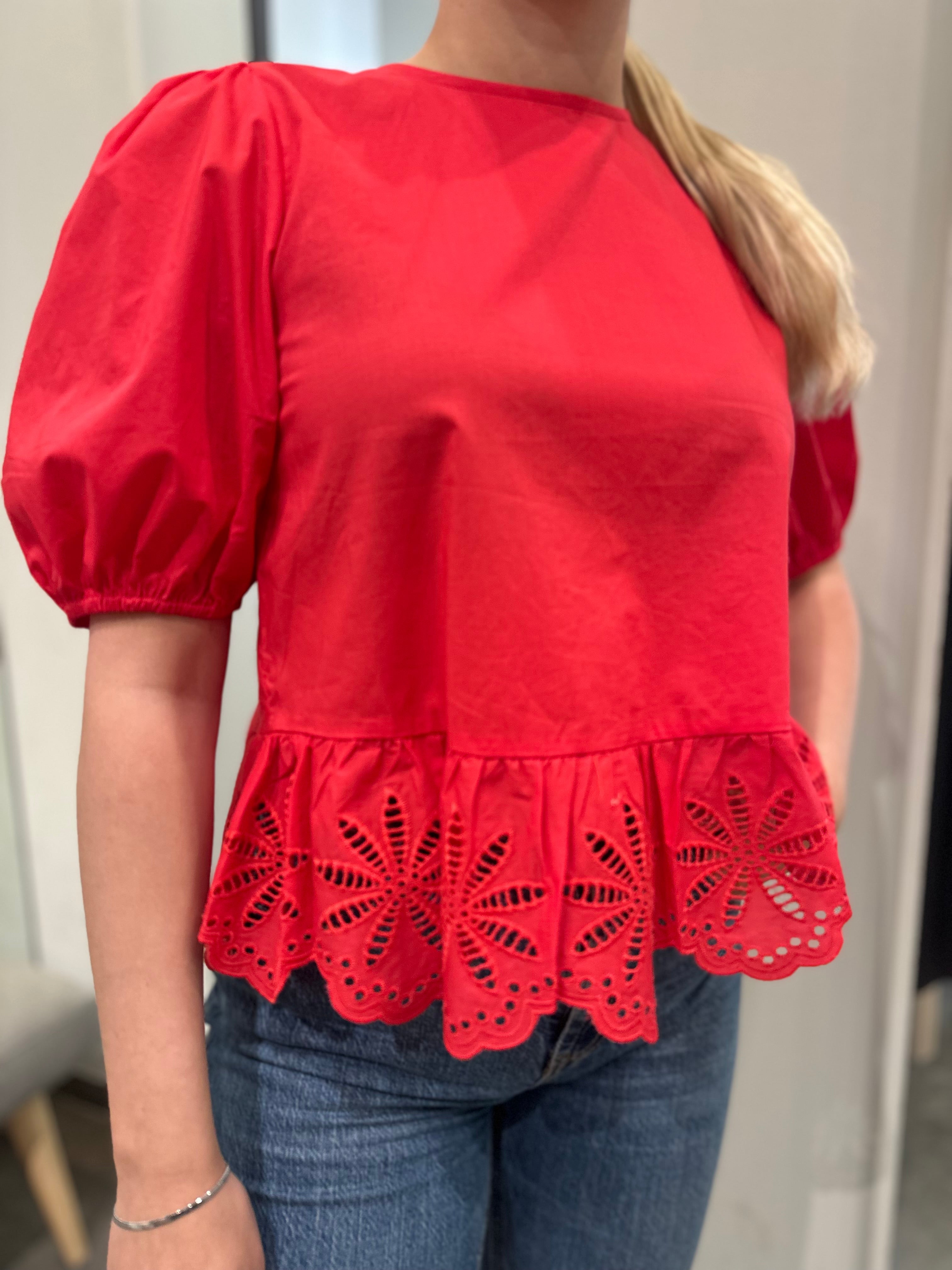 VMFREYA Top - Poinsettia - VERO MODA & VILA Bergvik